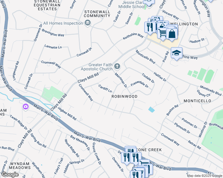 map of restaurants, bars, coffee shops, grocery stores, and more near 3462 Birkenhead Drive in Lexington