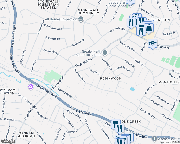 map of restaurants, bars, coffee shops, grocery stores, and more near 620 Cardigan Court in Lexington