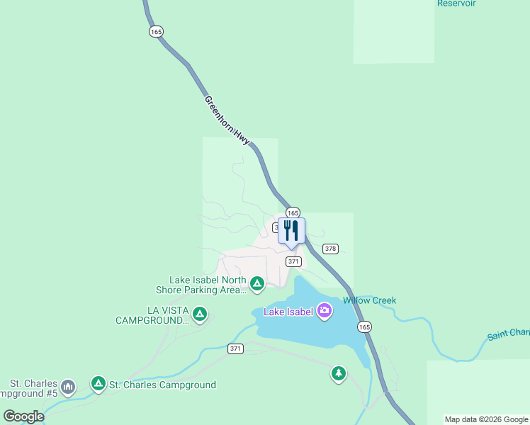 map of restaurants, bars, coffee shops, grocery stores, and more near 16432-16598 Greenhorn Highway in Rye