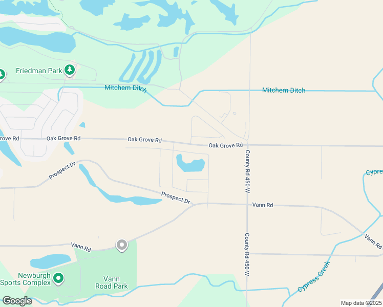 map of restaurants, bars, coffee shops, grocery stores, and more near Oak Grove Road in Newburgh