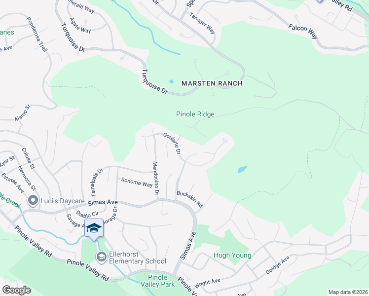 map of restaurants, bars, coffee shops, grocery stores, and more near 2708 Carmen Court in Pinole