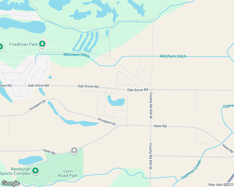 map of restaurants, bars, coffee shops, grocery stores, and more near Oak Grove Road in Newburgh