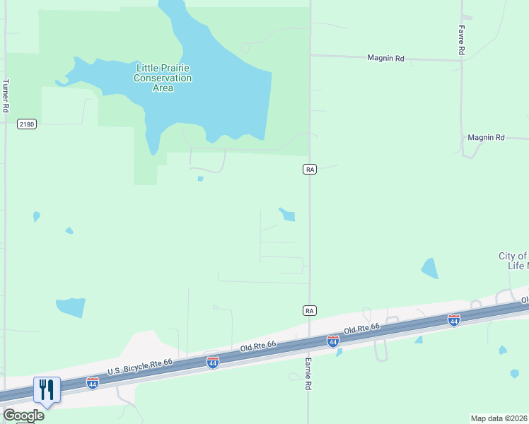 map of restaurants, bars, coffee shops, grocery stores, and more near 12658 Clearwater Drive in Rolla