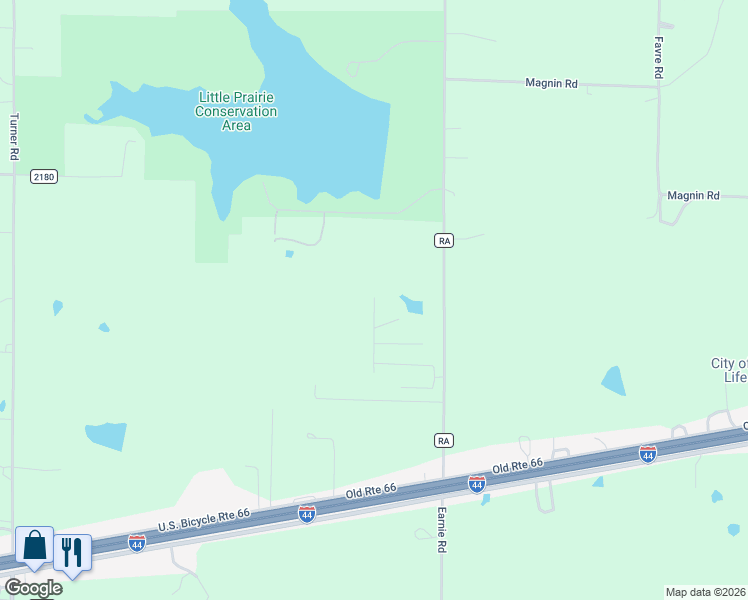 map of restaurants, bars, coffee shops, grocery stores, and more near 12658 Clearwater Drive in Rolla