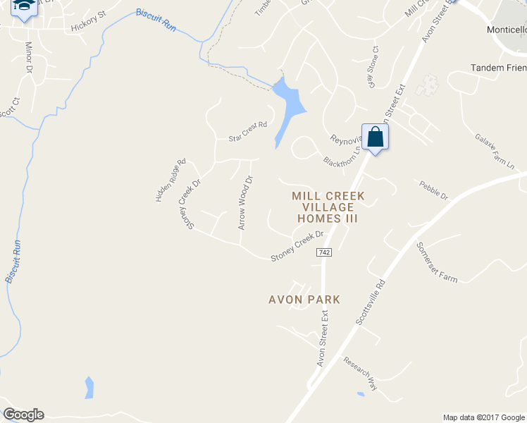 map of restaurants, bars, coffee shops, grocery stores, and more near 275 Homestead Lane in Charlottesville