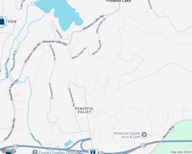 map of restaurants, bars, coffee shops, grocery stores, and more near 20261 Barbara Road in Sonora