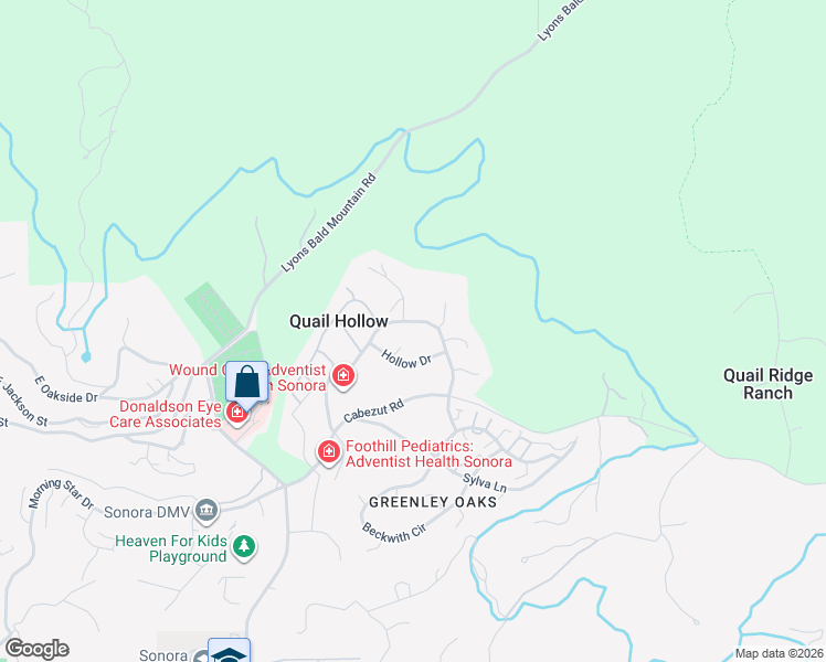 map of restaurants, bars, coffee shops, grocery stores, and more near 12949 Covey Circle in Sonora