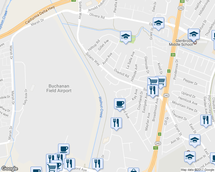 map of restaurants, bars, coffee shops, grocery stores, and more near 1976 Heaton Circle in Concord