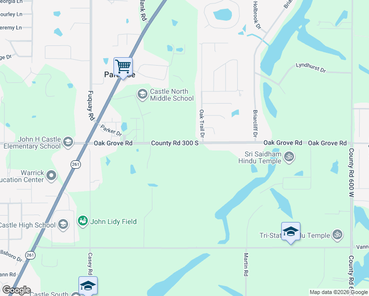map of restaurants, bars, coffee shops, grocery stores, and more near 6777 Oak Grove Road in Newburgh