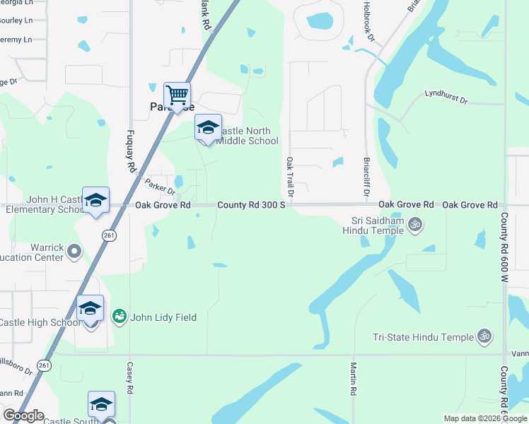 map of restaurants, bars, coffee shops, grocery stores, and more near 6777 Oak Grove Road in Newburgh