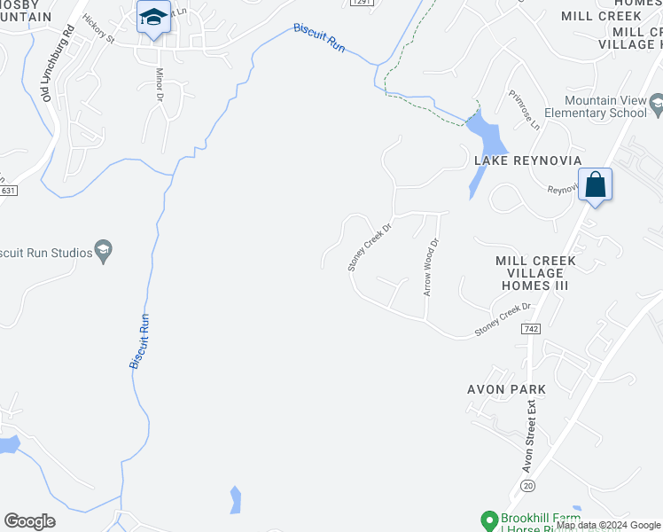 map of restaurants, bars, coffee shops, grocery stores, and more near 459 Hidden Ridge Road in Charlottesville