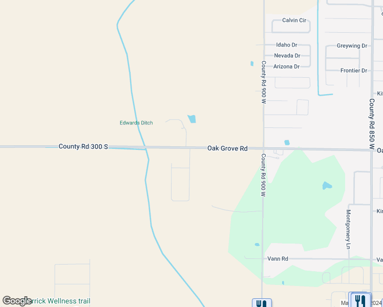 map of restaurants, bars, coffee shops, grocery stores, and more near 9411 Oak Grove Road in Newburgh