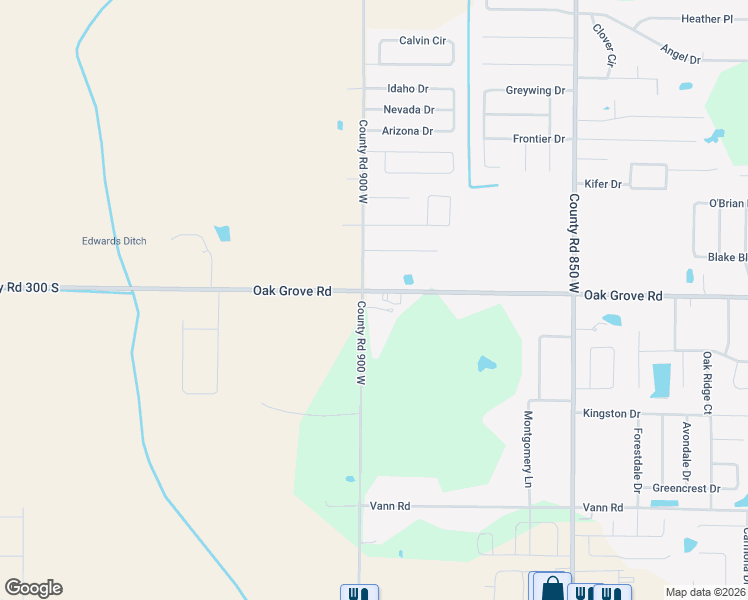 map of restaurants, bars, coffee shops, grocery stores, and more near 3001-3155 County Road 900 West in Newburgh