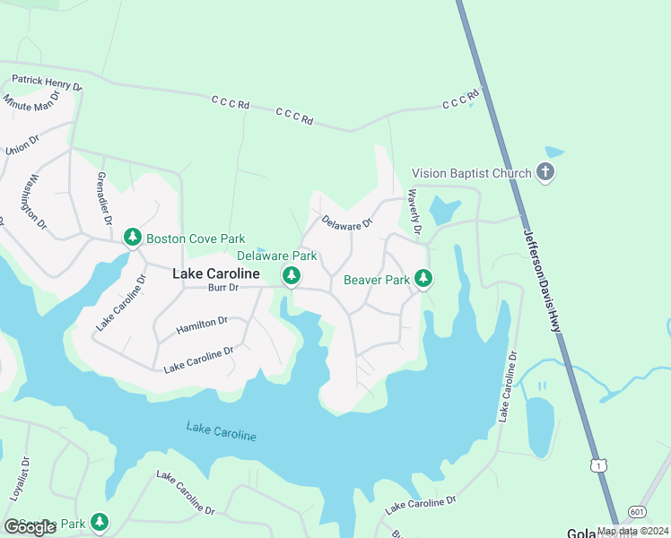 map of restaurants, bars, coffee shops, grocery stores, and more near 315 Madison Drive in Ruther Glen