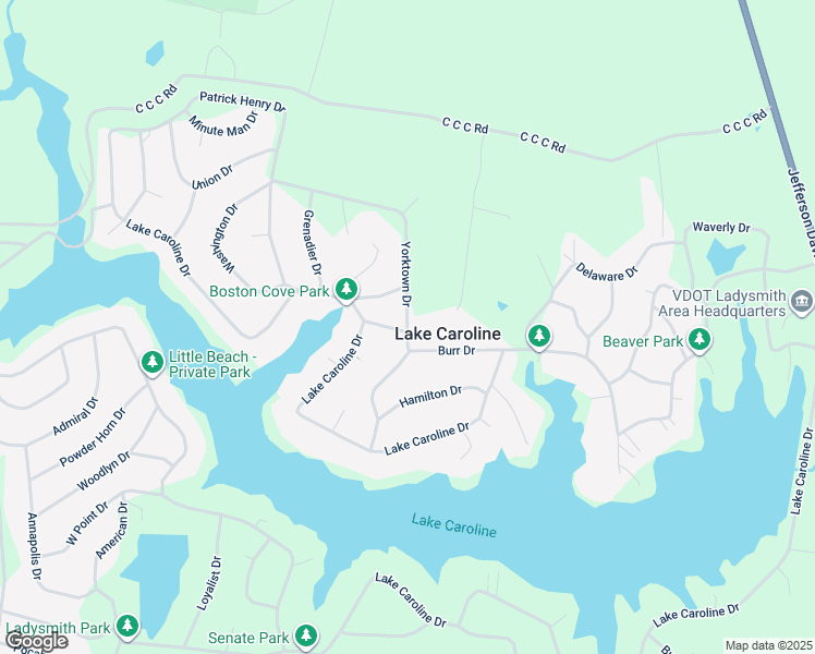 map of restaurants, bars, coffee shops, grocery stores, and more near 203 Clinton Drive in Ruther Glen
