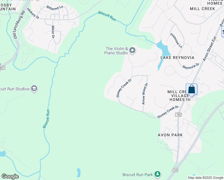 map of restaurants, bars, coffee shops, grocery stores, and more near 447 Hidden Ridge Road in Charlottesville