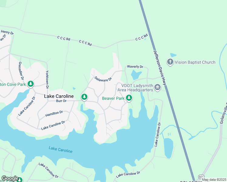 map of restaurants, bars, coffee shops, grocery stores, and more near 215 Lexington Drive in Ruther Glen