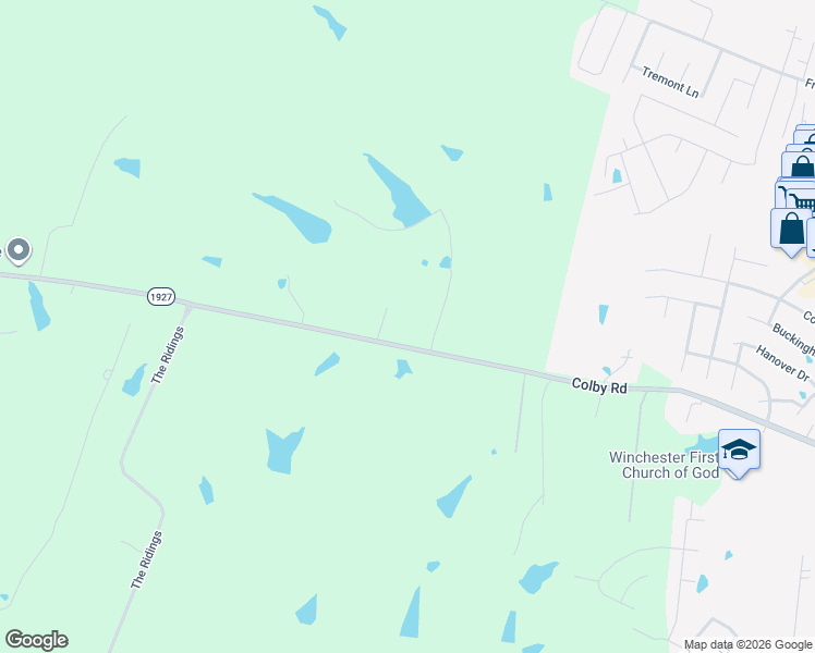 map of restaurants, bars, coffee shops, grocery stores, and more near 3385 Colby Road in Winchester