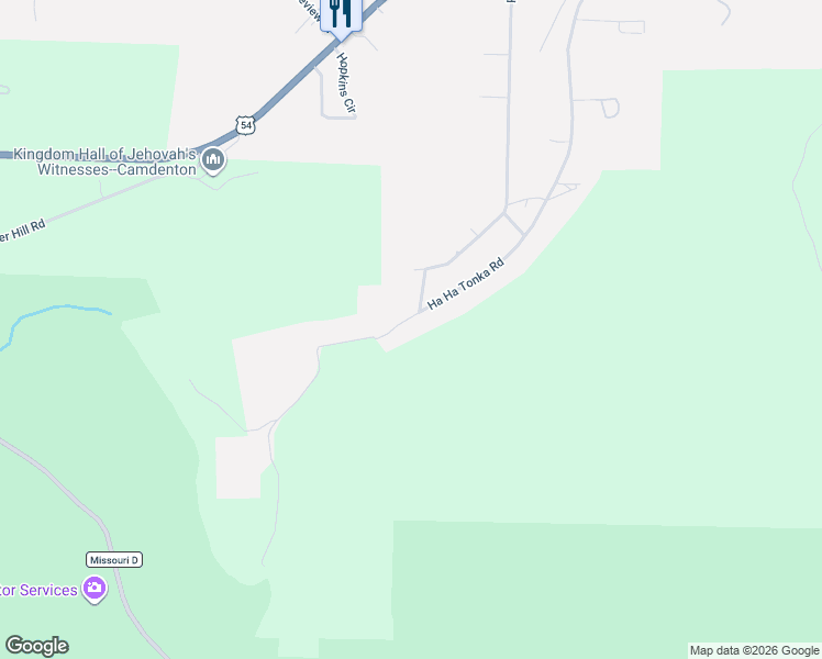 map of restaurants, bars, coffee shops, grocery stores, and more near 1171 Ha Ha Tonka Road in Camdenton