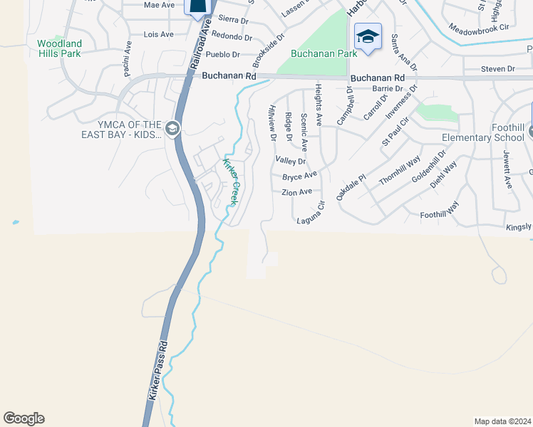 map of restaurants, bars, coffee shops, grocery stores, and more near 4392 Hillview Drive in Pittsburg