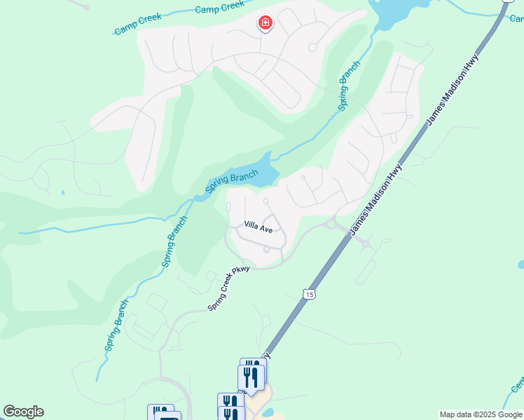 map of restaurants, bars, coffee shops, grocery stores, and more near in Zion Crossroads