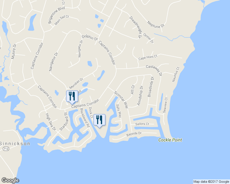 map of restaurants, bars, coffee shops, grocery stores, and more near 37400 Broadside Drive in Greenbackville