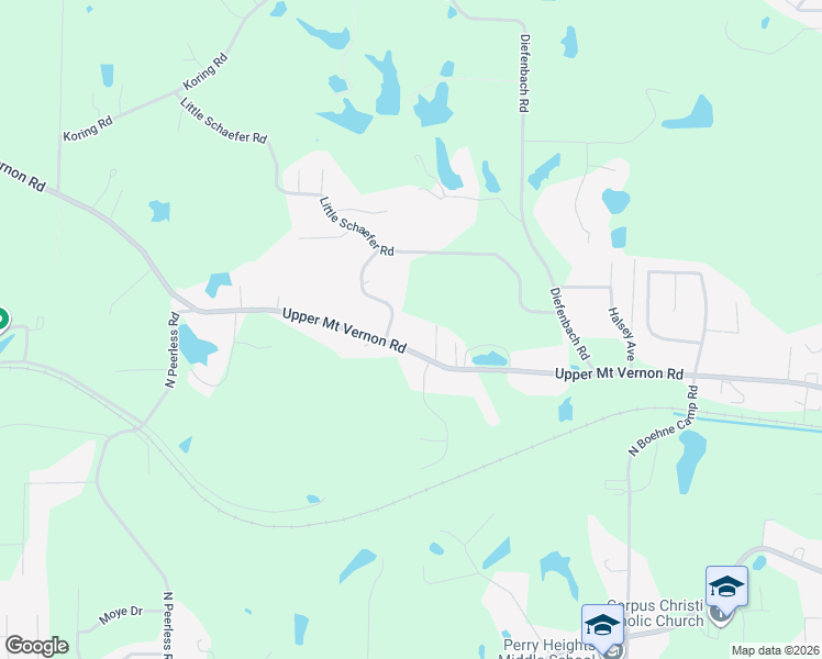 map of restaurants, bars, coffee shops, grocery stores, and more near 6515 Upper Mount Vernon Road in Evansville