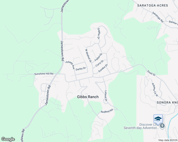 map of restaurants, bars, coffee shops, grocery stores, and more near 20364 West Walnut Drive in Sonora