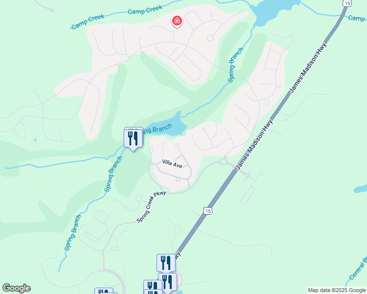 map of restaurants, bars, coffee shops, grocery stores, and more near in Zion Crossroads