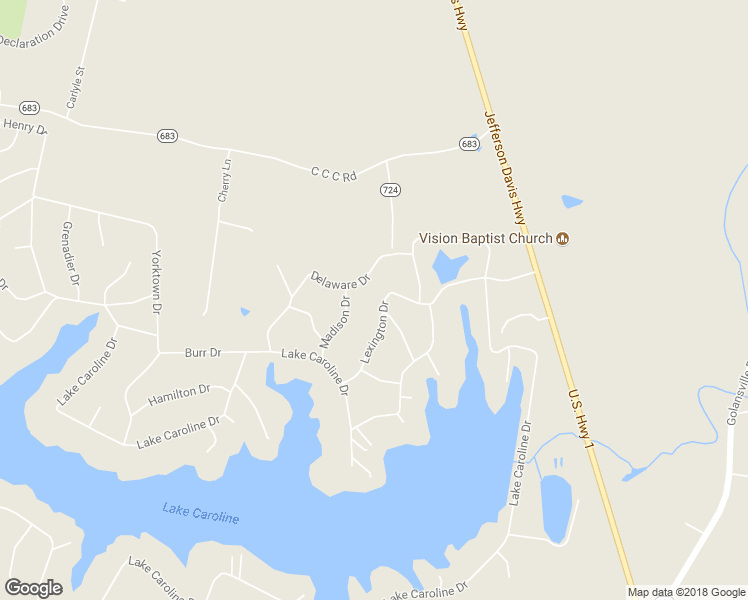 map of restaurants, bars, coffee shops, grocery stores, and more near 221 Lexington Drive in Ruther Glen