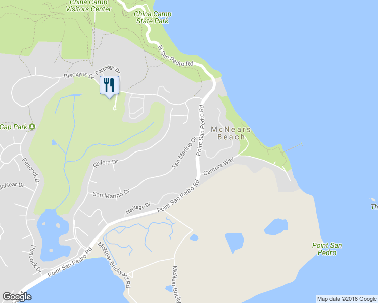 map of restaurants, bars, coffee shops, grocery stores, and more near 192 San Marino Drive in San Rafael