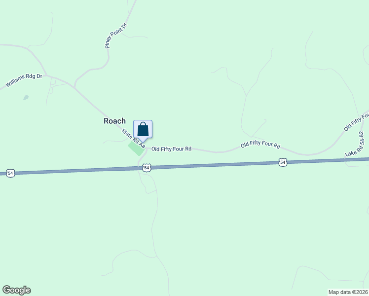 map of restaurants, bars, coffee shops, grocery stores, and more near Lake Road 54-80 in Roach