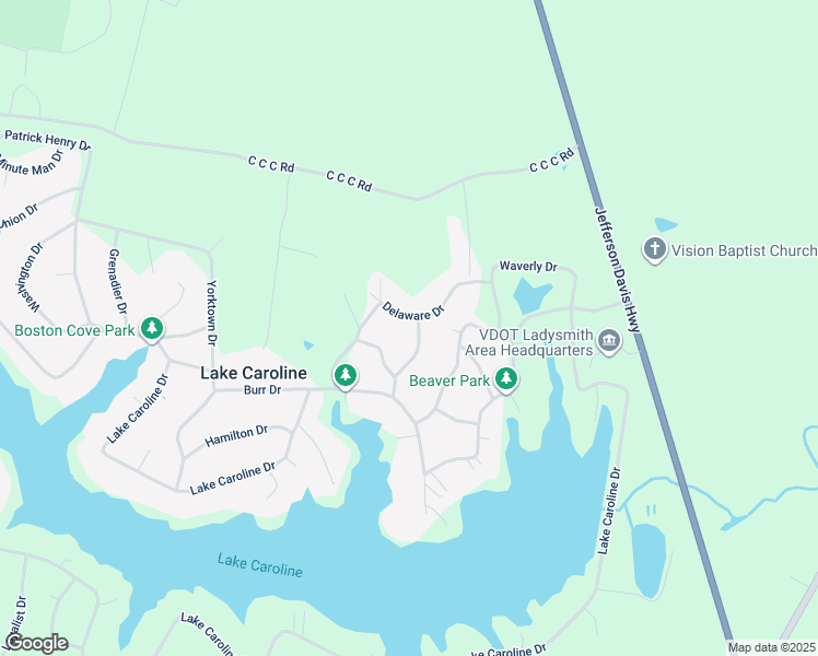 map of restaurants, bars, coffee shops, grocery stores, and more near 315 Madison Drive in Ruther Glen