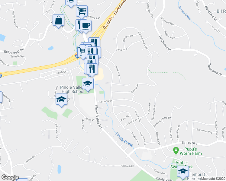 map of restaurants, bars, coffee shops, grocery stores, and more near 2931 Estates Avenue in Pinole