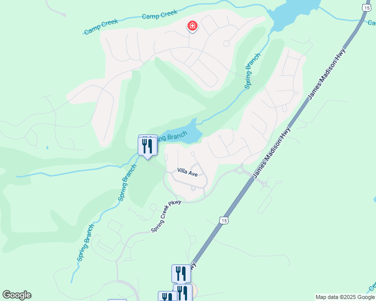 map of restaurants, bars, coffee shops, grocery stores, and more near 235 Champion's Pointe Terrace in Zion Crossroads