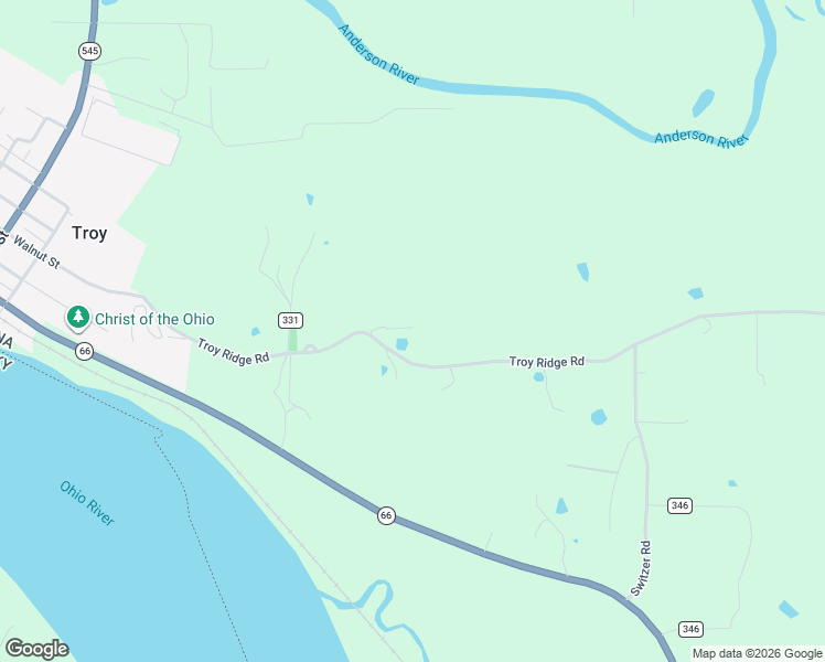 map of restaurants, bars, coffee shops, grocery stores, and more near 1338 Troy Ridge Road in Tell City