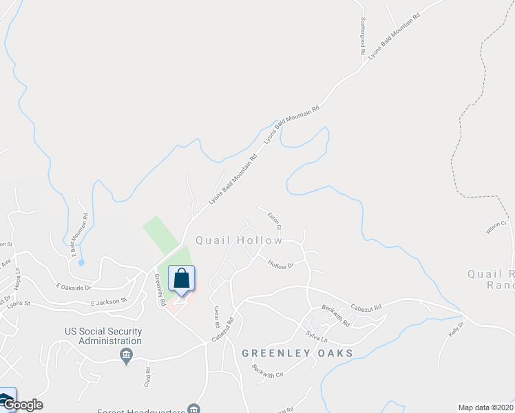 map of restaurants, bars, coffee shops, grocery stores, and more near 20430 Eaton Court in Sonora