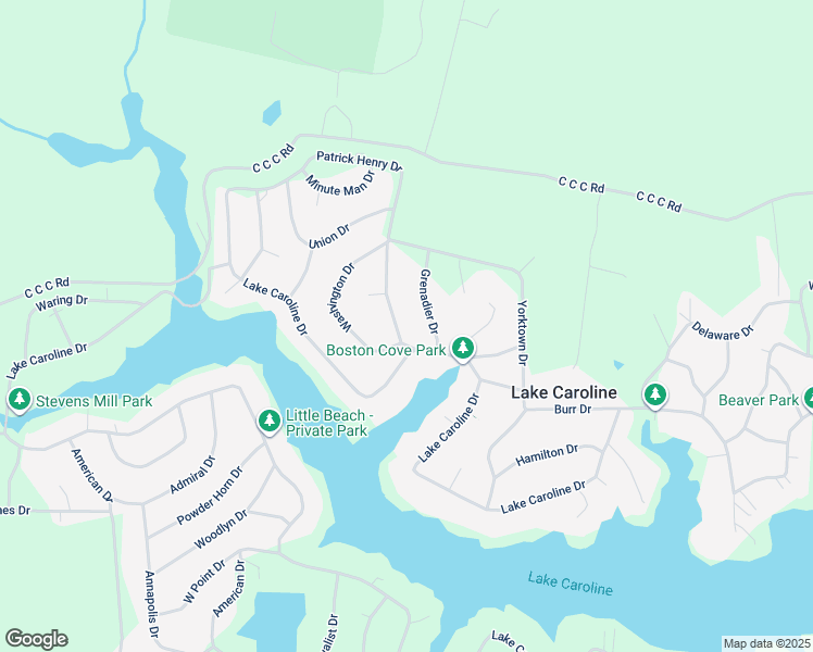 map of restaurants, bars, coffee shops, grocery stores, and more near 104 Patrick Henry Drive in Ruther Glen