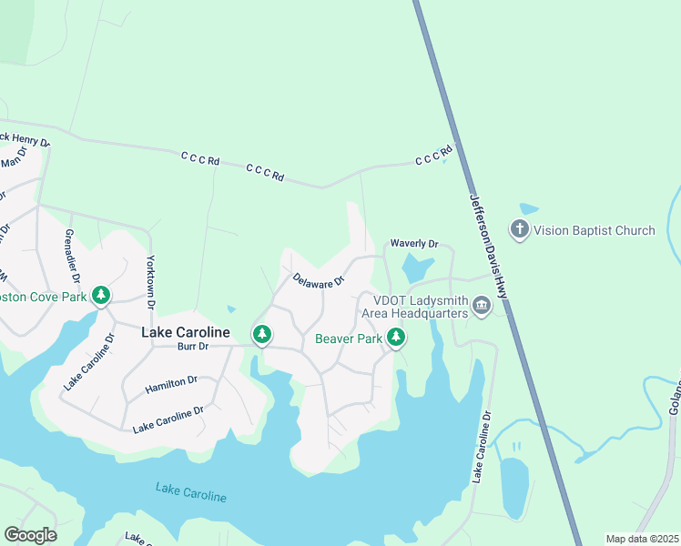 map of restaurants, bars, coffee shops, grocery stores, and more near 139 Delaware Drive in Ruther Glen