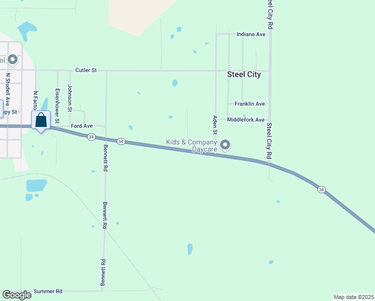 map of restaurants, bars, coffee shops, grocery stores, and more near 9000 Reagan Lane in Benton