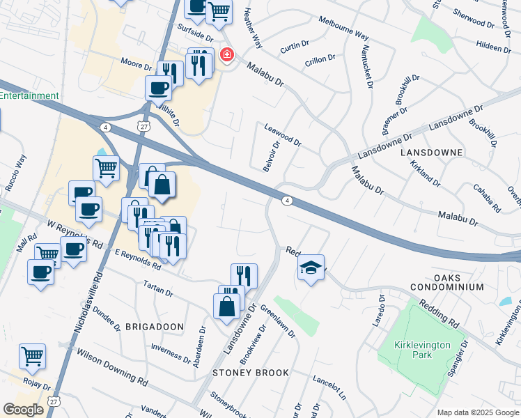 map of restaurants, bars, coffee shops, grocery stores, and more near 271 Argonne Circle in Lexington