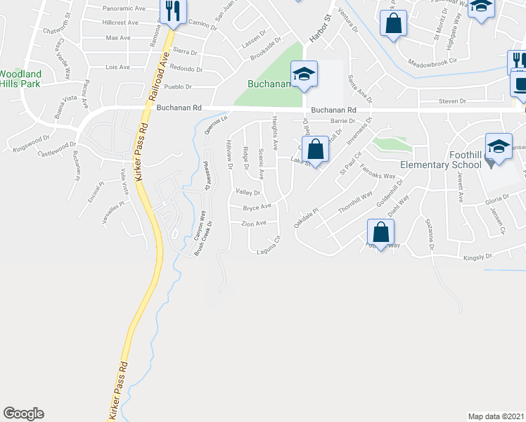 map of restaurants, bars, coffee shops, grocery stores, and more near 24 Bryce Avenue in Pittsburg