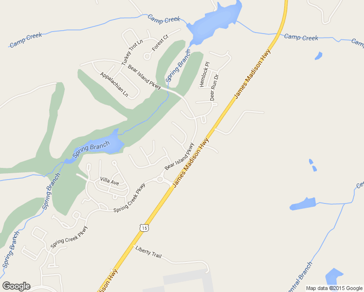 map of restaurants, bars, coffee shops, grocery stores, and more near 83 Mossy Creek Court in Gordonsville