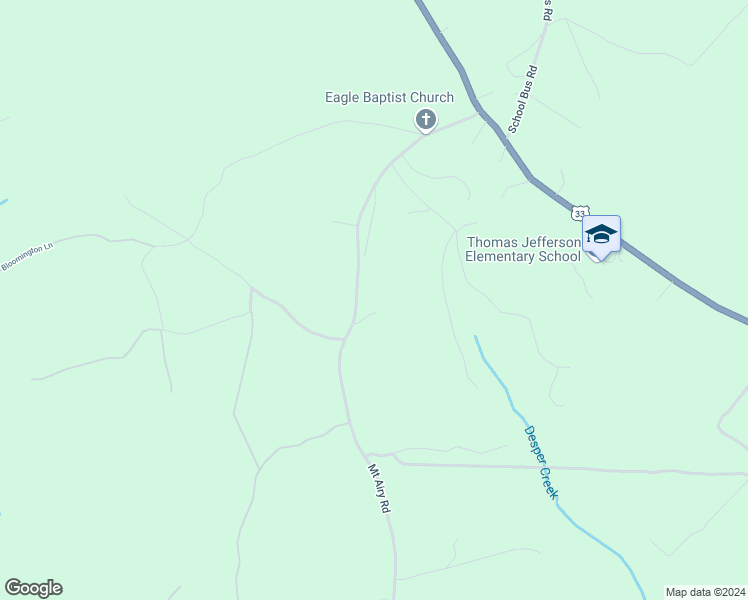 map of restaurants, bars, coffee shops, grocery stores, and more near 4358 Mount Airy Road in Louisa