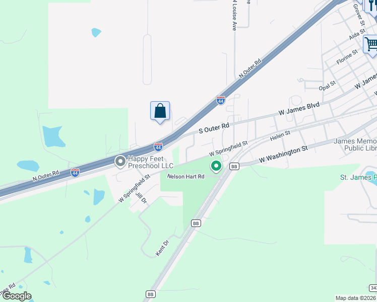 map of restaurants, bars, coffee shops, grocery stores, and more near 6 Marion Drive in Saint James