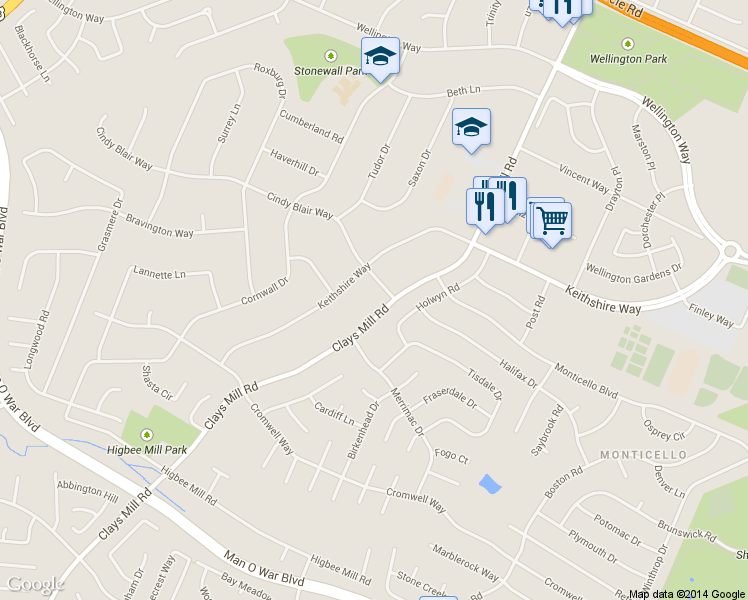 map of restaurants, bars, coffee shops, grocery stores, and more near 3405 Clays Mill Rd in Lexington