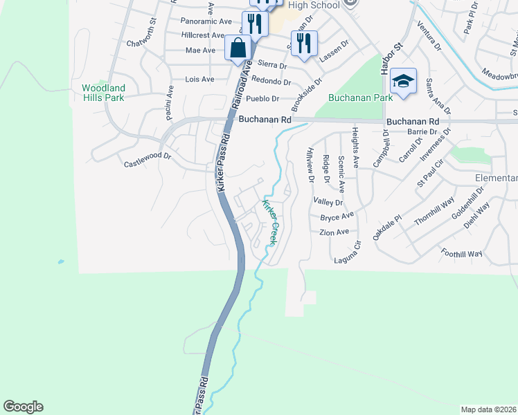 map of restaurants, bars, coffee shops, grocery stores, and more near 1000 Pheasant Drive in Pittsburg