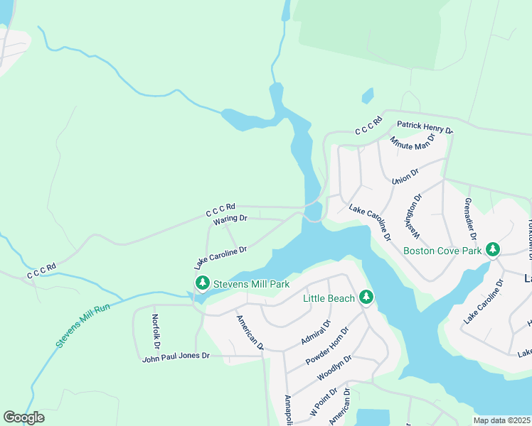 map of restaurants, bars, coffee shops, grocery stores, and more near 143 Waring Drive in Ruther Glen