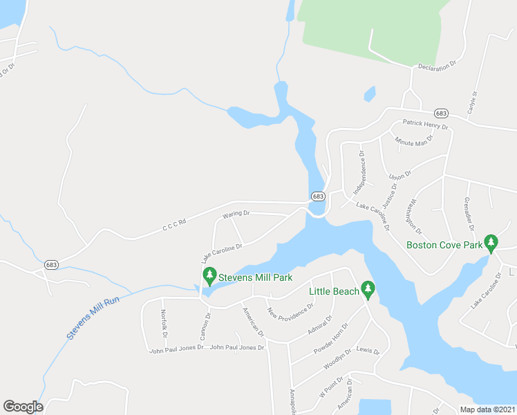 map of restaurants, bars, coffee shops, grocery stores, and more near 137 Waring Drive in Ruther Glen
