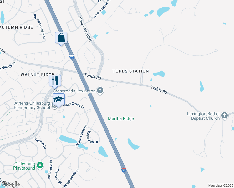 map of restaurants, bars, coffee shops, grocery stores, and more near 4324-4364 County Road 1927 in Lexington